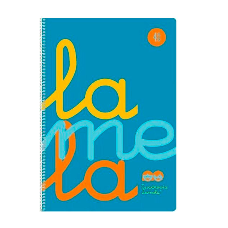 Cuaderno Lamela FolioTapa Plastica Azul 4mm 80 Hojas