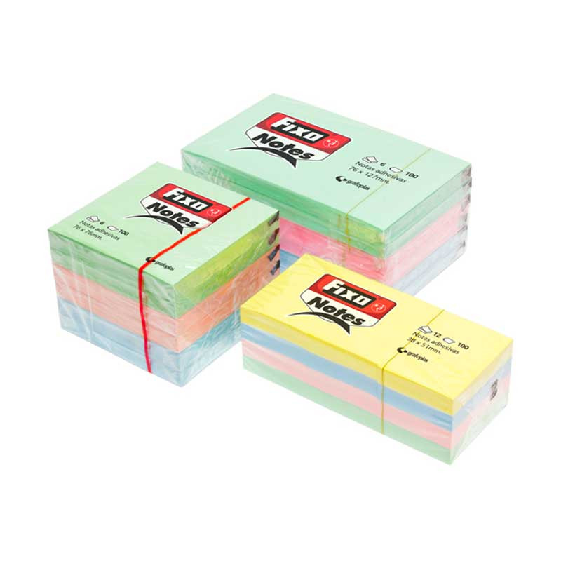 Notas Adhesivas Fixo 38x51mm Pastel Pack 12x100 Hojas