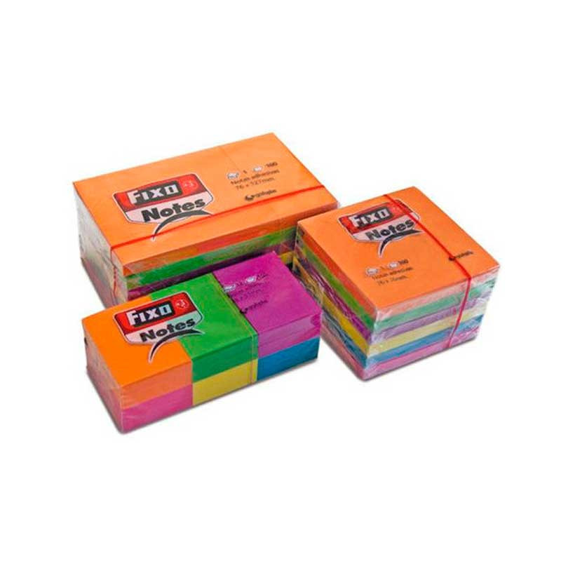 Notas Adhesivas Fixo 76x127mm Neón Pack 100 Hojas