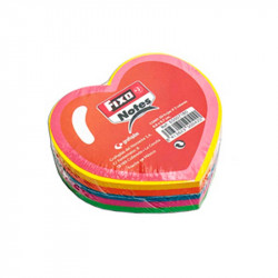 Notas Adhesivas Fixo Corazón 76x76mm 5x 50 Notas Adhesivas Tamaño 76x76 mm Notas Adhesivas Forma  Corazón  Notas Adhesivas Cantidad 50 Hojas Notas Adhesivas Color Surtidos