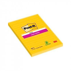 Post-It Notas Adhesivas Super Sticky Amarillo Lineas 101x152mm Notas Adhesivas Tamaño 101x152 mm Notas Adhesivas Color Amarillo Notas Adhesivas Forma  Rectángulo  Notas Adhesivas Cantidad 50 Hojas