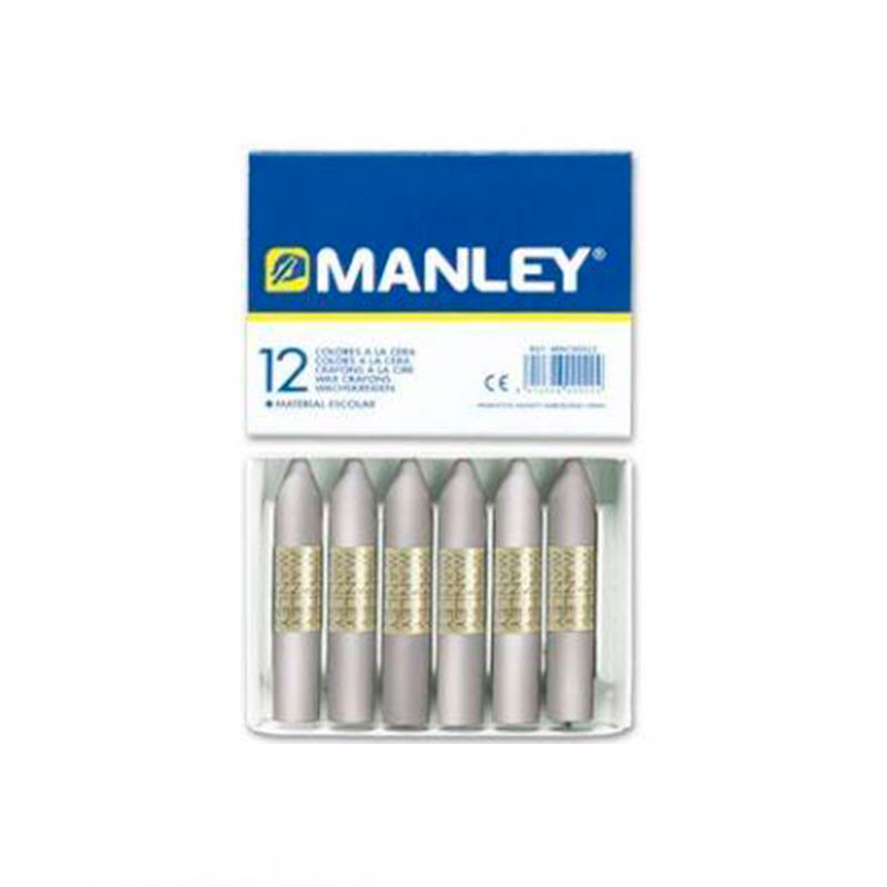 Ceras de Colorear Blandas Manley Plata 12 Uds