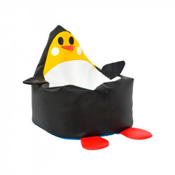 Puff Infantil Pingüino Negro