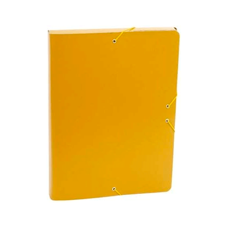 Carpeta de Proyectos con Archivo Carton Pintado Goma Plana lomo 1Cm Amarillo|Carpeta carton