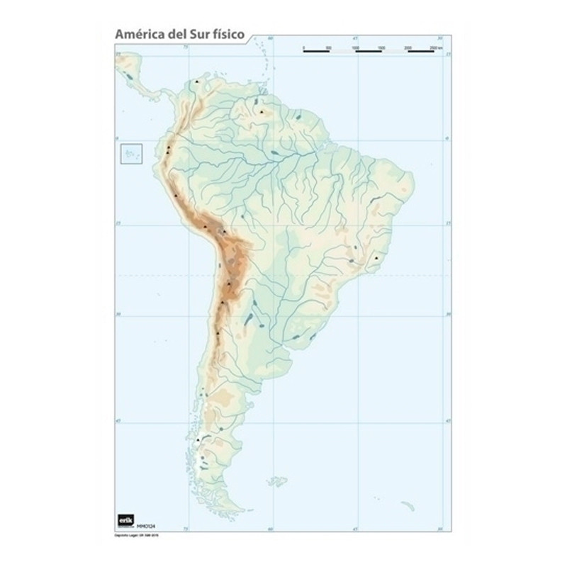Mapa Mudo Fisico de America del Sur