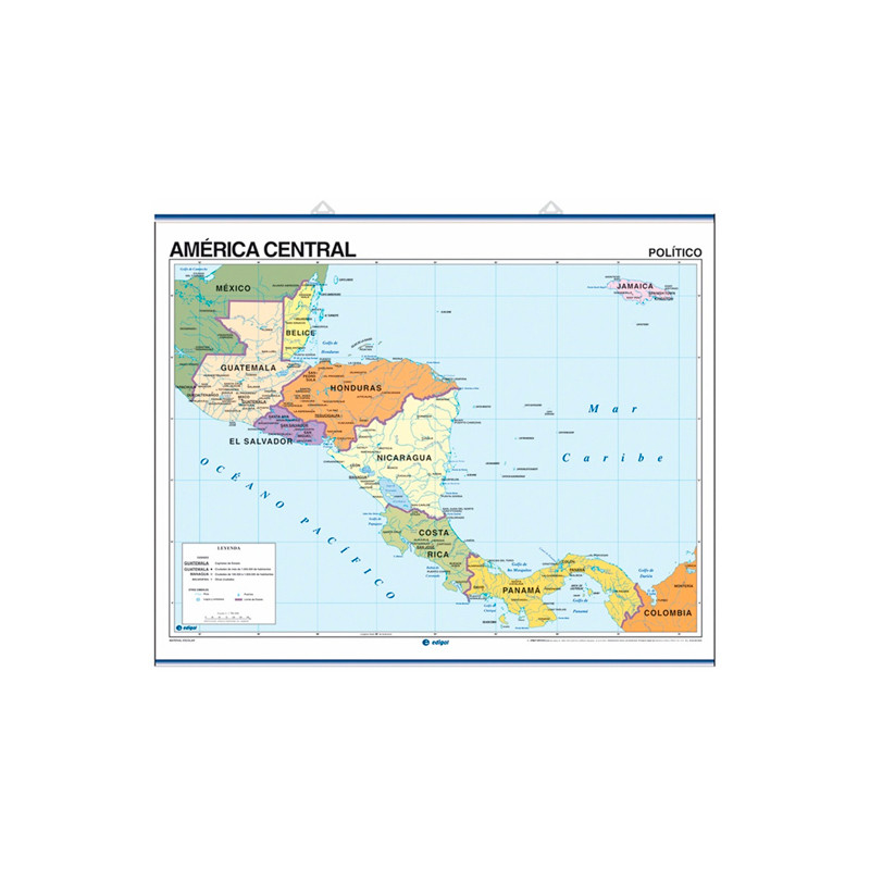 Mapa America Central Fisico Politico