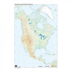 Mapa Mudo Fisico de America del Norte