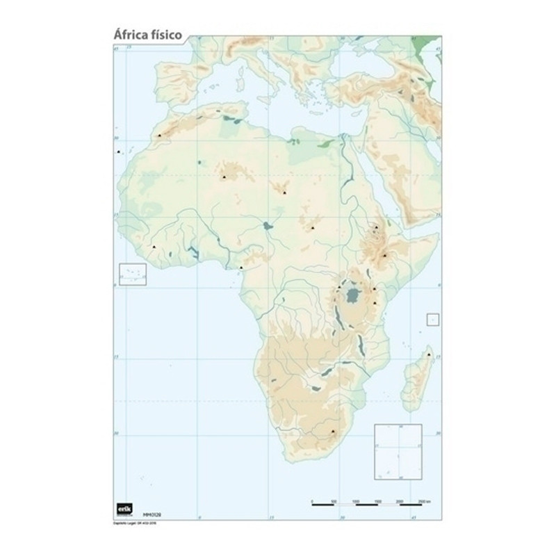 Mapa Mudo Fisico de Africa