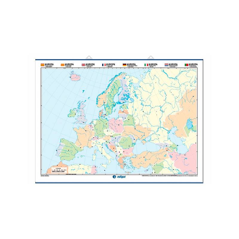 Mapa Mudo Fisico Politico Europa Color