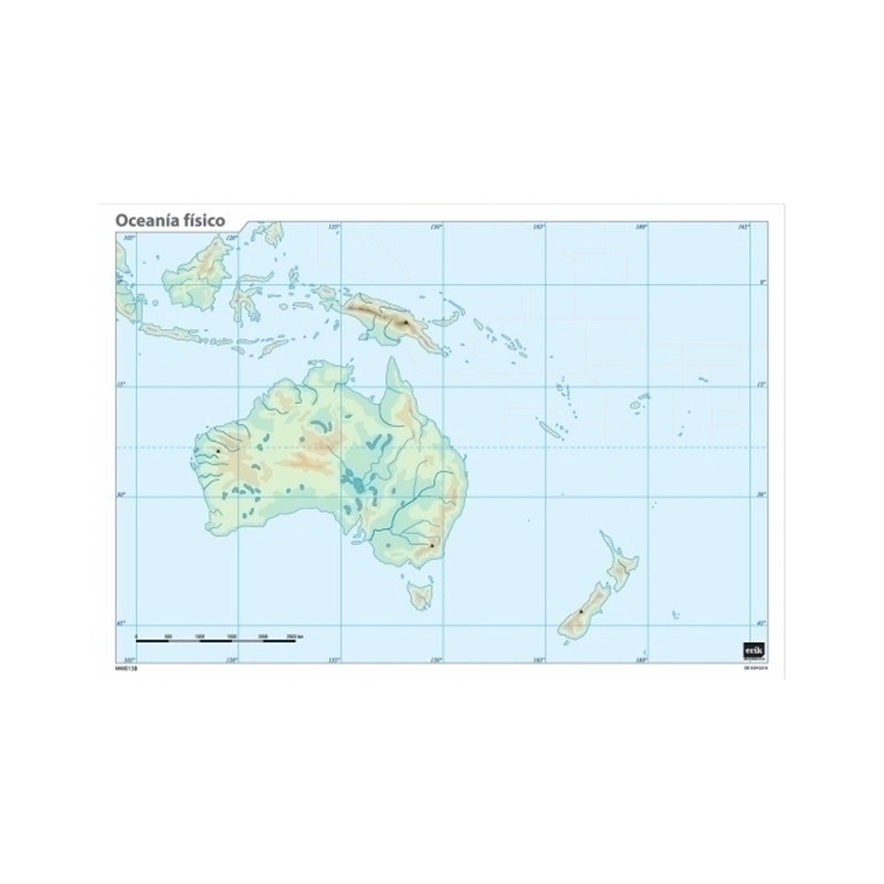 Mapa Mudo Fisico Oceania