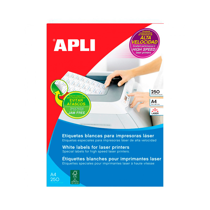 Etiquetas Adhesivas Apli Laser 105x57 250 Hojas