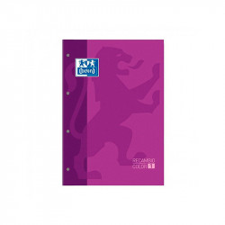 Hojas de Recambio A4 Morado Oxford 90 Grs 5x5 Recambio Presentación  A4 Recambio Tipo Cuadricula  Recambio Tamaño 5x5 mm