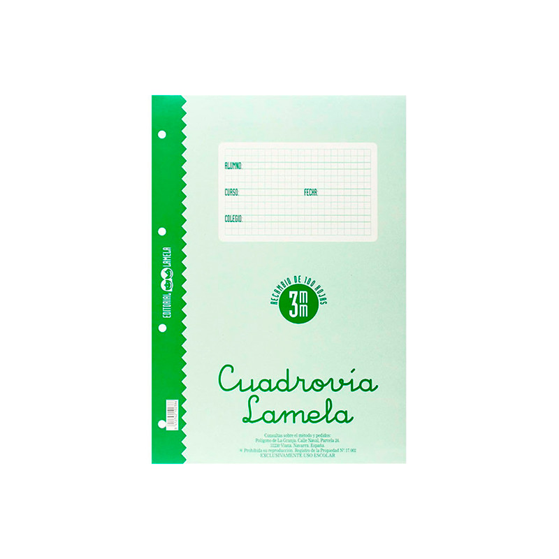 Hojas de Recambio Lamela A4 3mm 100 Hojas
