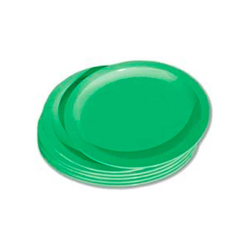 Plato Llano Grande Verde 24Cm x 6Ud