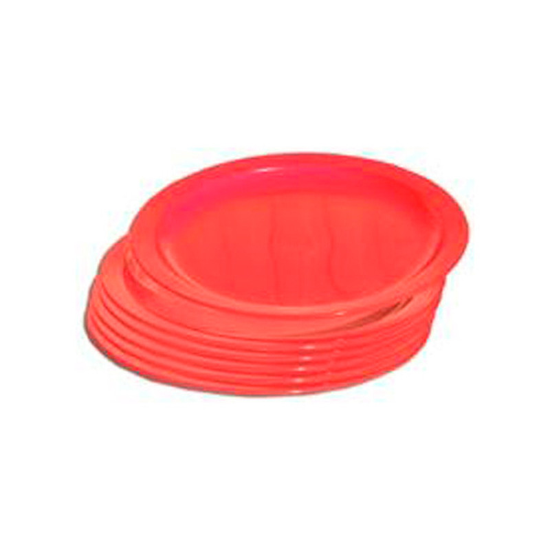 Plato Llano Pequeño Rojo 21Cm x 6Ud