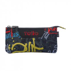 Estuche Escolar Totto Tablero 3 Compartimentos Grafitti24 Estuches Compartimientos Triple Compartimiento  Estuches Tipo Plano  Estuches Material  Poliéster 