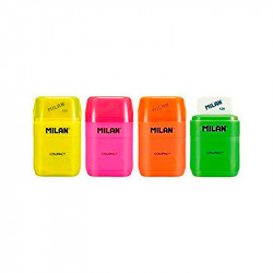 Sacapuntas Goma Afilaborras Compact Fluor Milan