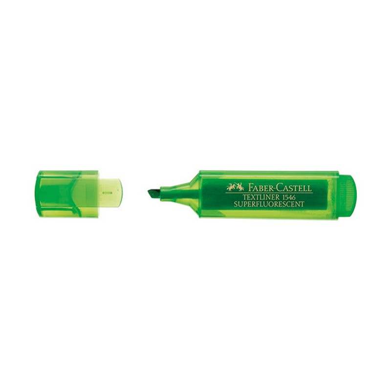 Subrayador Faber Castell Texliner Fluorescente Translucido Verde