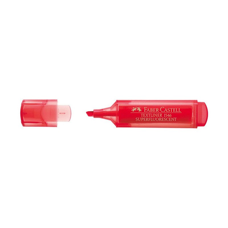 Subrayador Faber Castell Texliner Fluorescente Translucido Rojo