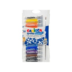 Temperas Solidas Carioca Estuche 12x7,5Ml Pincel