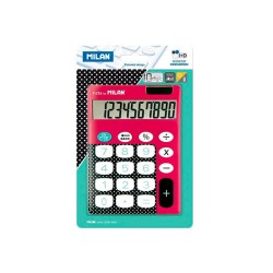 Calculadora Milan Dots&Buttons Rosa Teclas Grandes 10 Digitos
