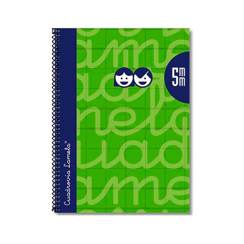 Cuaderno Lamela 5mm Tapa Extradura Verde 80 Hojas
