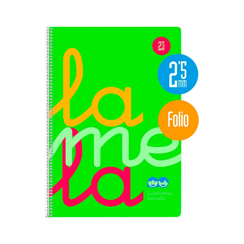 Cuaderno Lamela Folio Tapa Plastica Verde 2,5mm 80 Hojas