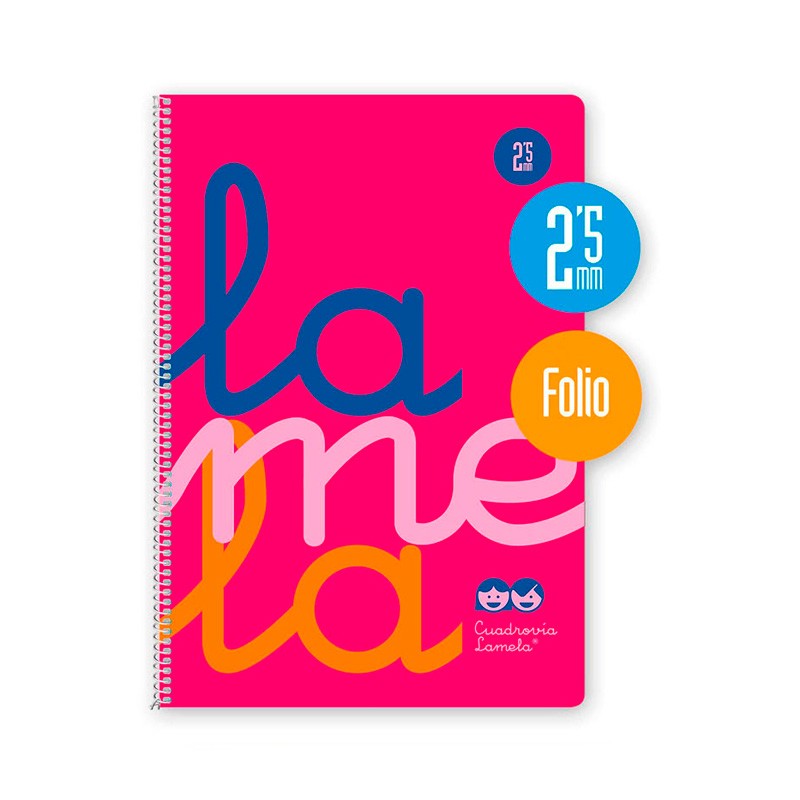 Cuaderno Lamela Folio Tapa Plastica Rojo 2,5mm 80 Hojas