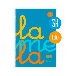 Cuaderno Lamela Folio Tapa Plastica Azul 3mm 80 Hojas