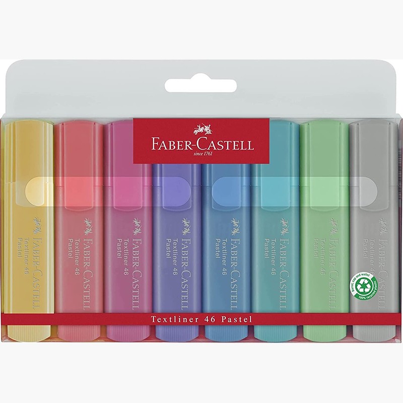 Subrayadores Faber Castell TextLiner Pastel Fluorescentes 8Uds
