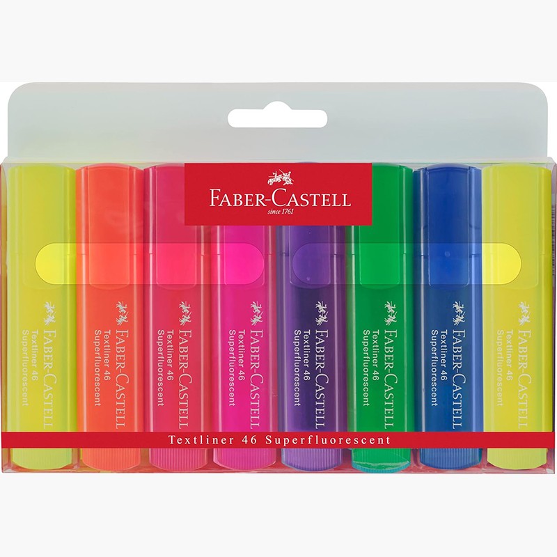 Subrayadores Faber Castell TextLiner Translucidos Fluorescentes 8Uds