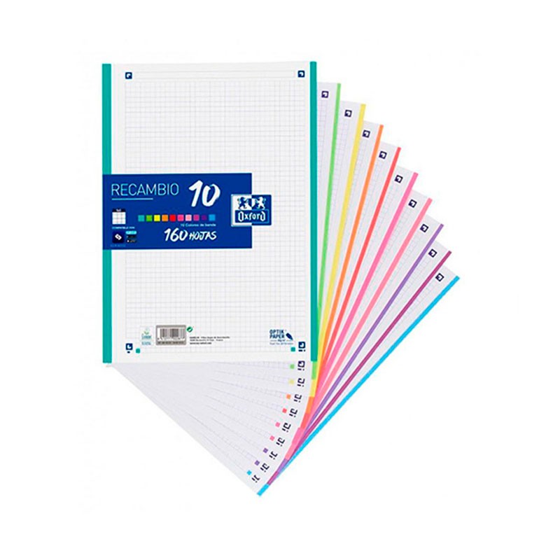 Hojas de Recambio Oxford A4 90 Grs 5X5