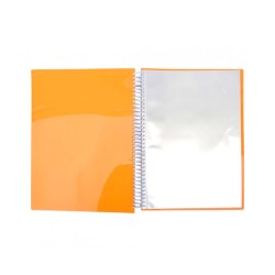 Carpeta 40 Fundas con Espiral 360º a4 Naranja