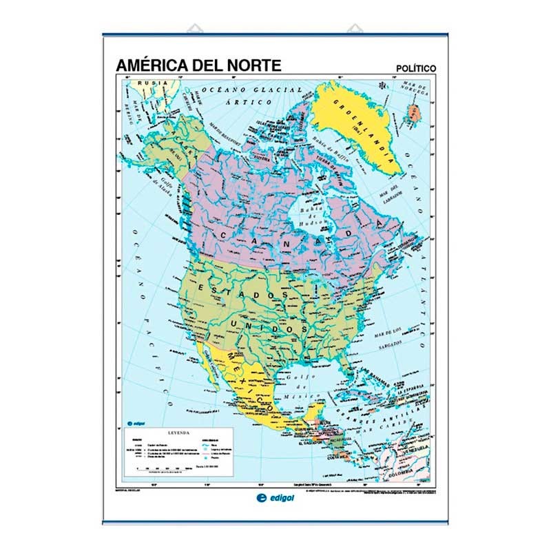 Mapa America Norte Fisico Politico
