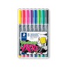 Rotulador Punta Fina Staedtler Lumocolor 318 0,6mm Colores surtidos 8Uds|Rotuladores punta fina