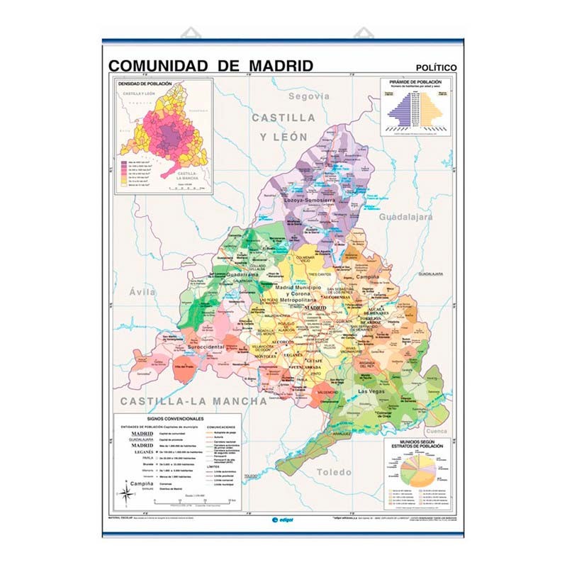Mapa Comunidad de Madrid Fisico Politico