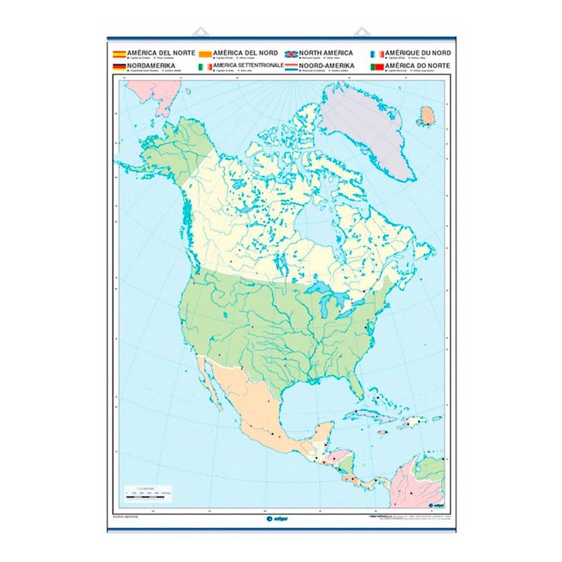 Mapa Mudo Fisico Politico America del Norte