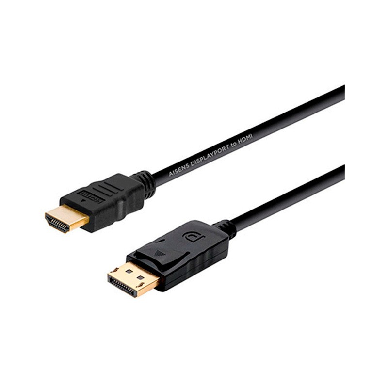 Cable Conversor Displayport a HDMI, DP/M-HDMI/M, Negro 2.0M Aisens