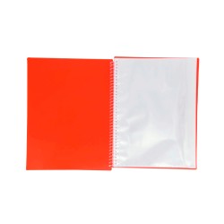 Carpeta 40 Fundas con Espiral 360º a4 Rojo