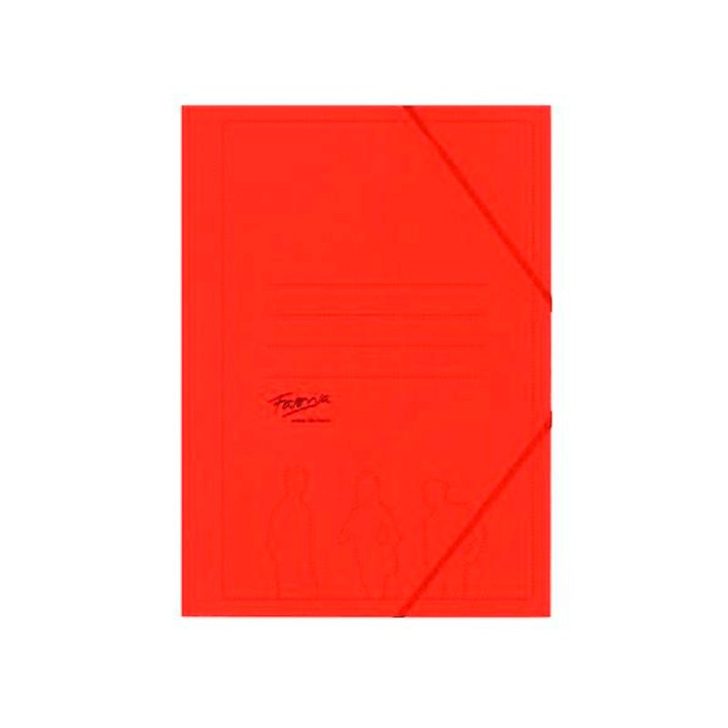 Carpeta con Solapas y Gomas Carton Folio Rojo