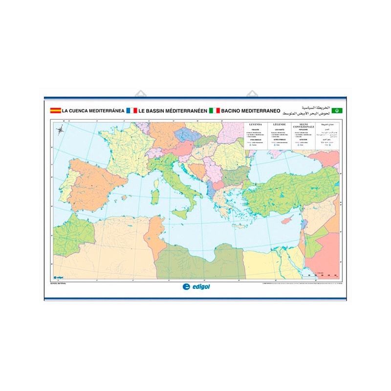 Mapa Mudo Cuenca de Mediterraneo
