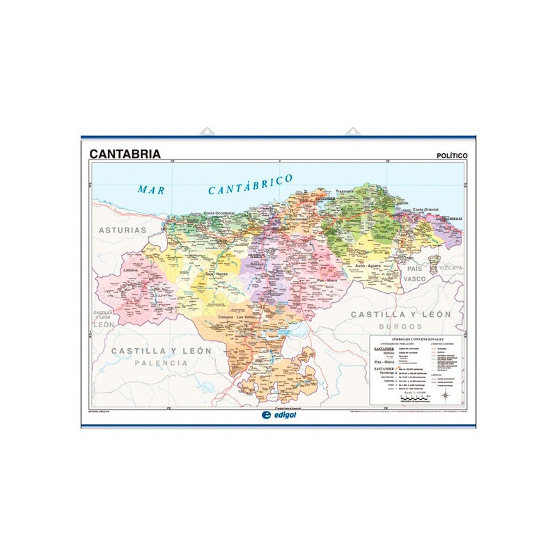 Mapa Cantabria Fisico Politico