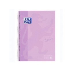 Cuaderno A4 Oxford Touch Microperforado 5x5 lavanda Pastel 80Hojas Cuadernos Tamaño A4 Cuadernos Acabado  Espiral Cuadernos Tipo de Tapa Tapa Extradura Cuadernos Presentación Cuadriculado 5X5