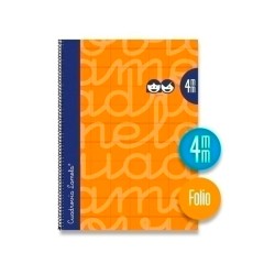 Cuaderno Lamela Folio Tapa Extradura Naranja 4mm 80 Hojas