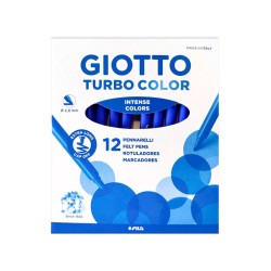 Rotulador Giotto Turbo Color Azul Ultramar 12 Uds