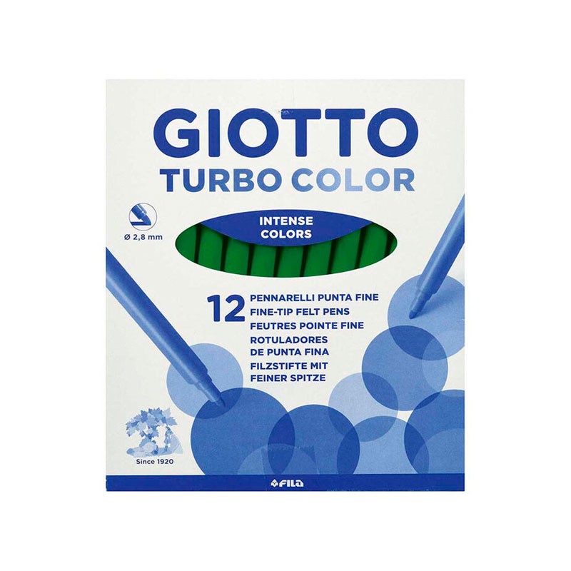 Rotulador Giotto Turbo Color Verde Oscuro 12 Uds