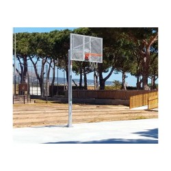 Canastas Minibasket Antivandalicas Galvanizadas Monotubo 114mm Tubo Fijas incluye Tablero, Redes, Aro