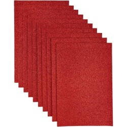 Goma Eva Adhesiva Purpurina Rojo 60x40