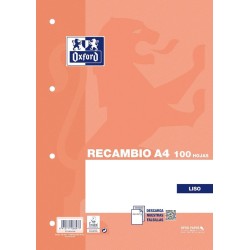 Hojas de Recambio Folio Liso Oxford 90 grs 100 Hojas