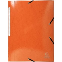 Carpeta de Carton con Gomas 3 Solapas Cartulina Ilustrada a4 Exacompta Naranja